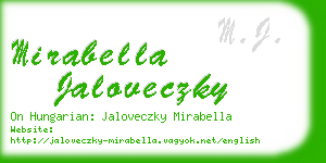 mirabella jaloveczky business card